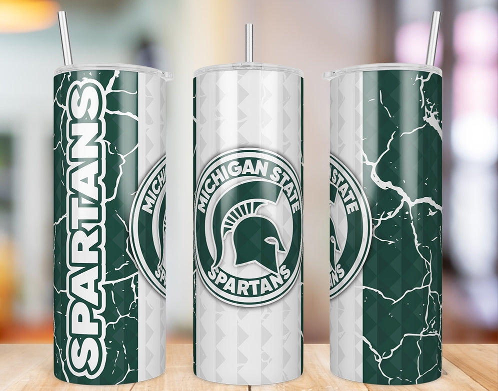 Michigan State Spartans Diamond Pattern 20 oz skinny tumbler