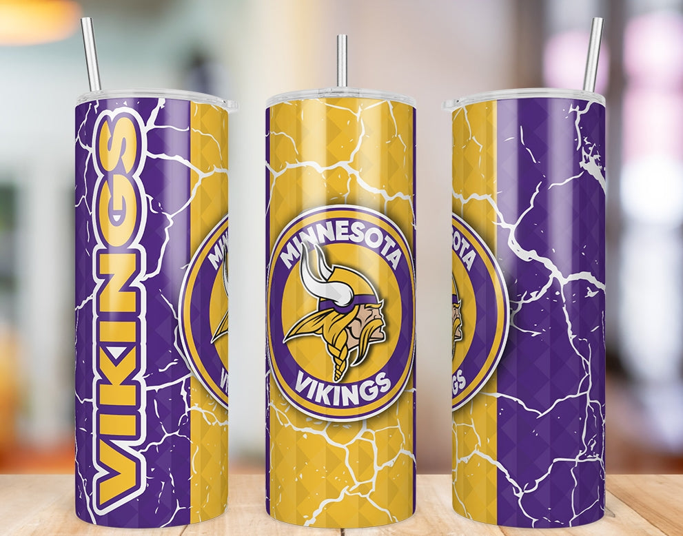 Minnesota Vikings Diamond Pattern 20 oz skinny tumbler