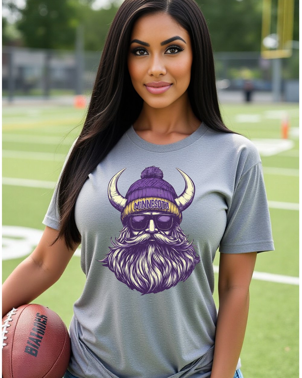 Minnesota Vikings Spirit Animal T-shirt on female football fan