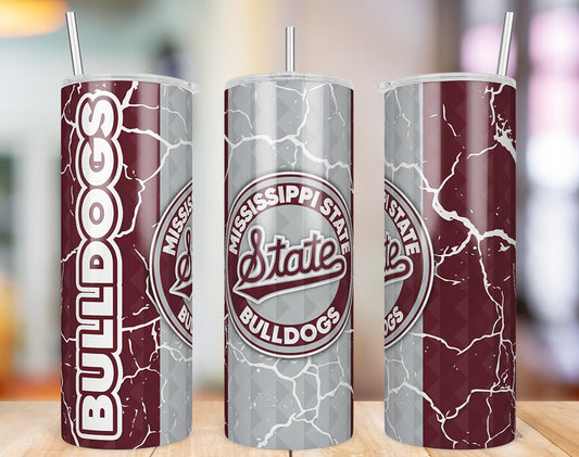 Mississippi State Bulldogs Diamond Pattern 20 oz skinny tumbler