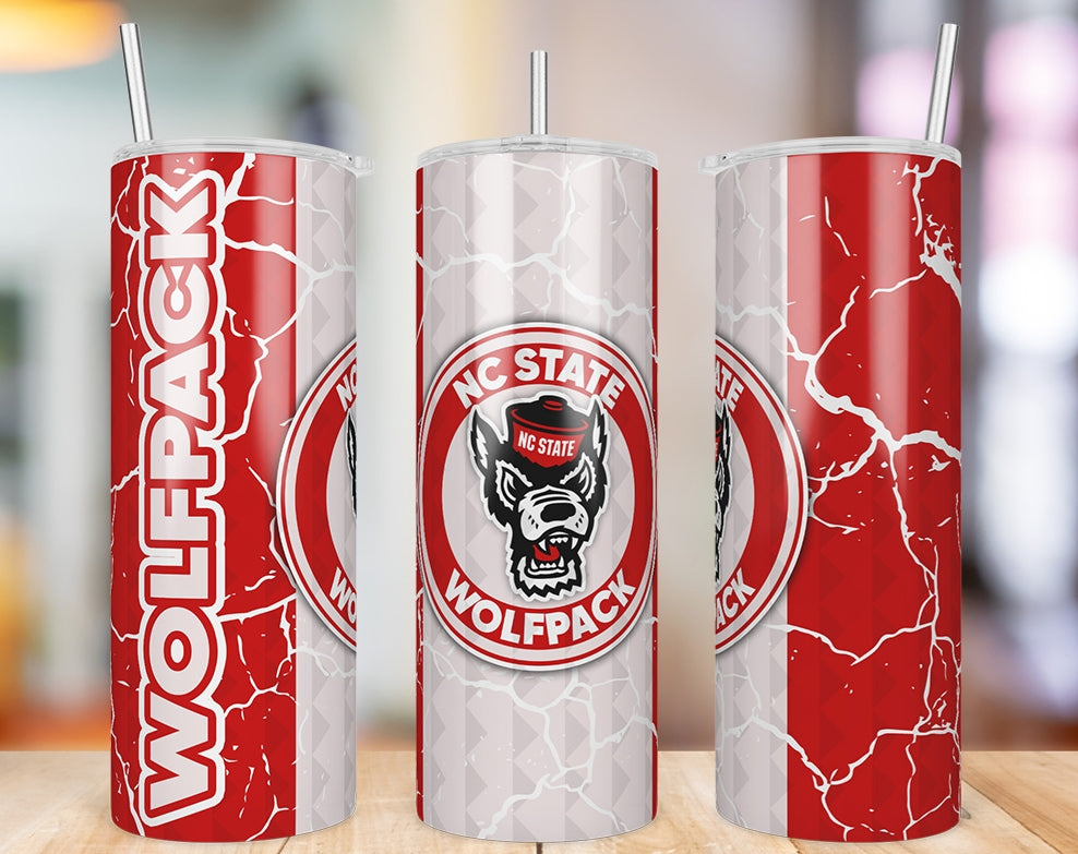 NC State Wolfpack Diamond Pattern 20 oz skinny tumbler
