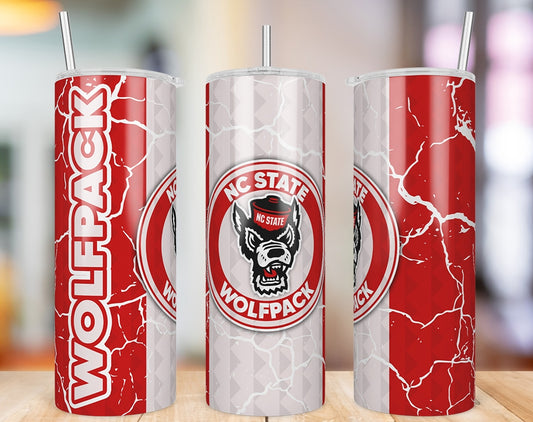 NC State Wolfpack Diamond Pattern 20 oz skinny tumbler