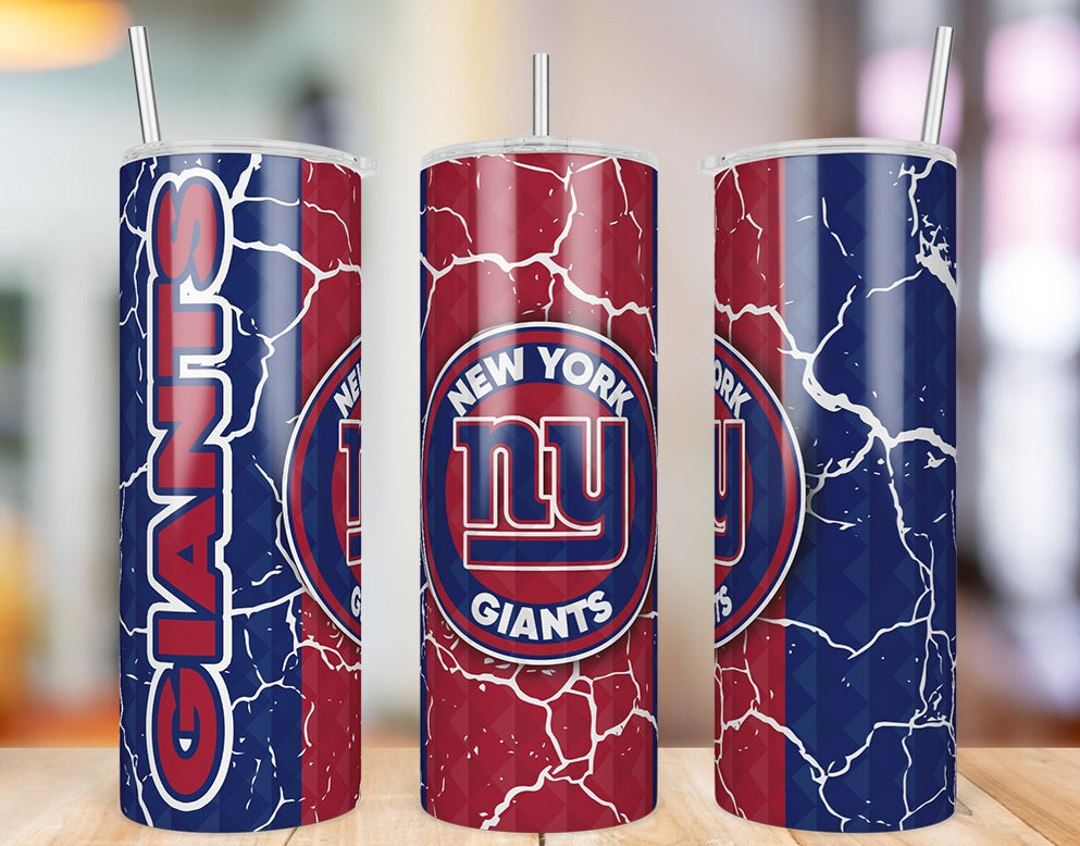New York Giants Diamond Pattern 20 oz skinny tumbler