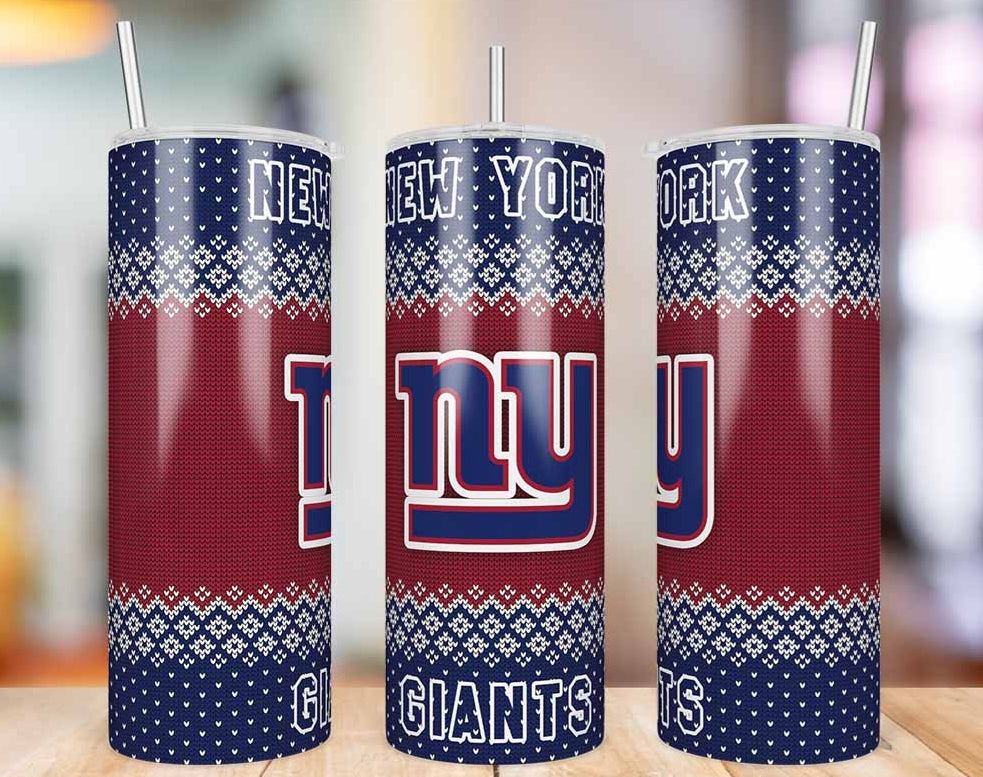 New York Giants Ugly Sweater 20 oz skinny tumbler