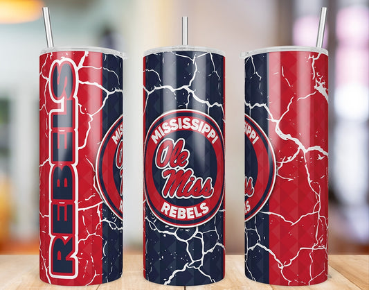 Ole Miss Rebels Diamond Pattern 20 oz skinny tumbler