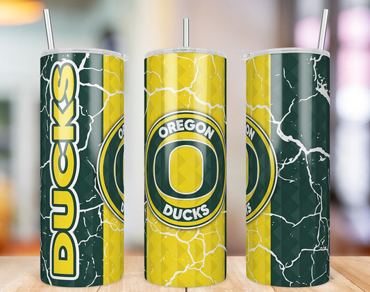 Oregon Ducks Diamond Pattern 20 oz skinny tumbler