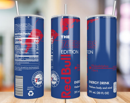 Philadelphia 76ers 20 oz skinny tumbler three-angle product photo