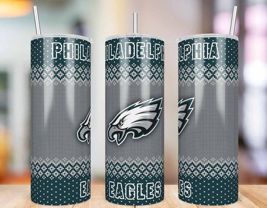 Philadelphia Eagles Ugly Sweater 20 oz skinny tumbler