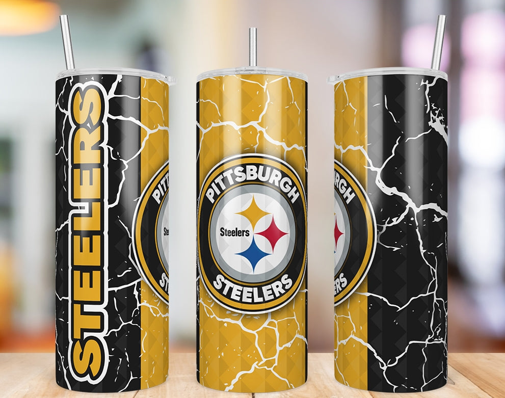 Pittsburgh Steelers Diamond Pattern 20 oz skinny tumbler
