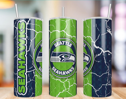 Seattle Seahawks Diamond Pattern 20 oz skinny tumbler