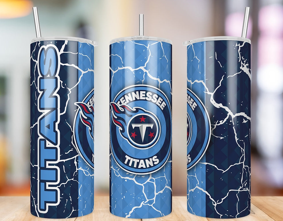 Tennessee Titans Diamond Pattern 20 oz skinny tumbler