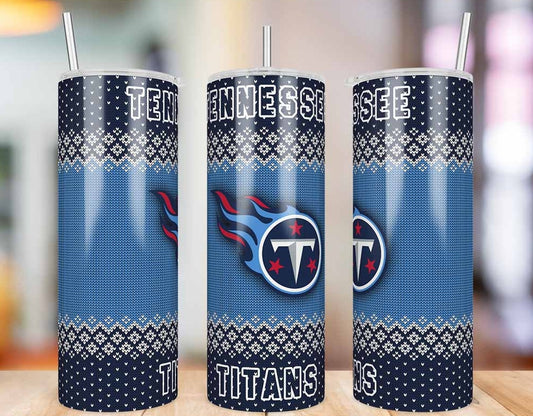 Tennessee Titans Ugly Sweater 20 oz skinny tumbler