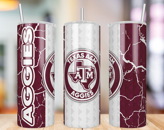 Texas A&M Aggies Diamond Pattern 20 oz skinny tumbler