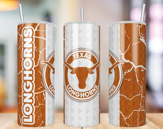 Texas Longhorns Diamond Pattern 20 oz skinny tumbler
