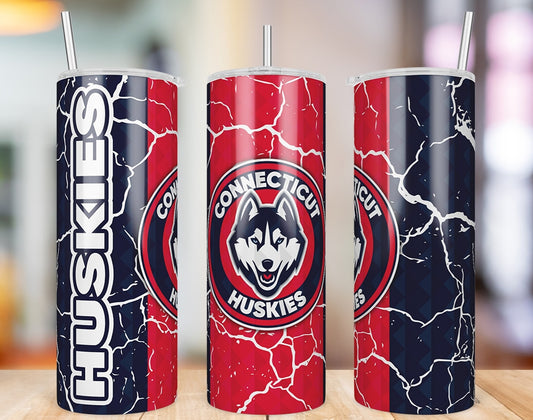 UConn Huskies Diamond Pattern 20 oz skinny tumbler