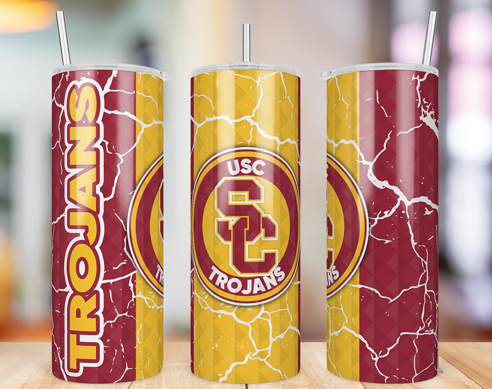 USC Trojans Diamond Pattern 20 oz skinny tumbler