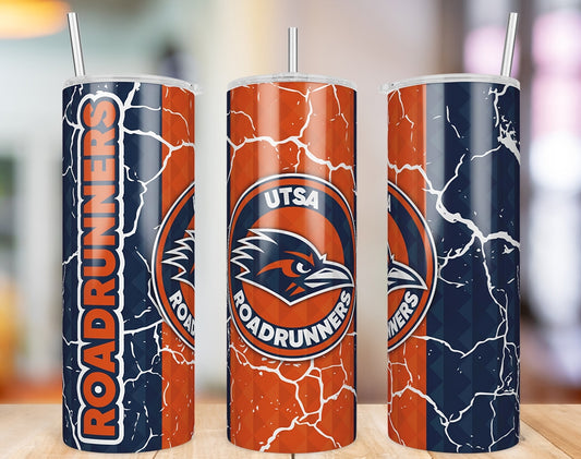 UTSA Roadrunners Diamond Pattern 20 oz skinny tumbler