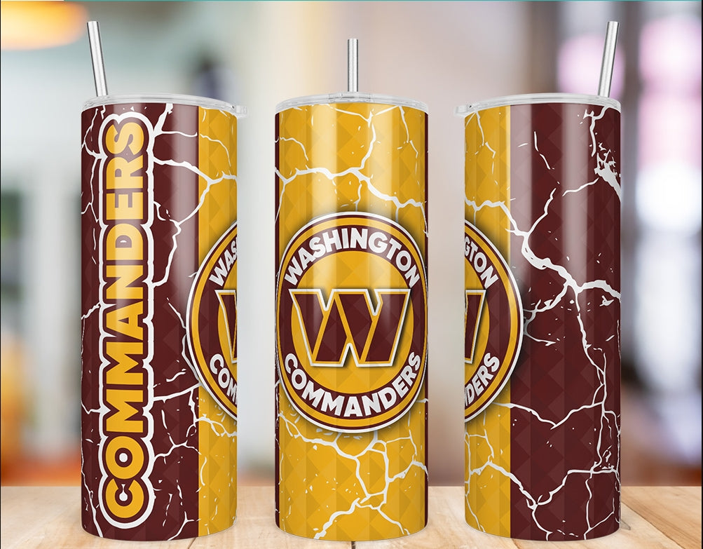 Washington Commanders Diamond Pattern 20 oz skinny tumbler