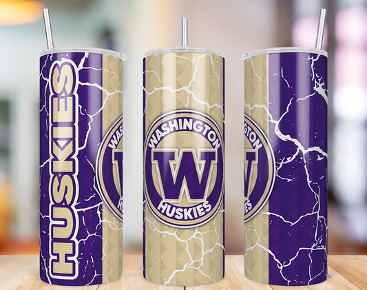 Washington Huskies Diamond Pattern 20 oz skinny tumbler
